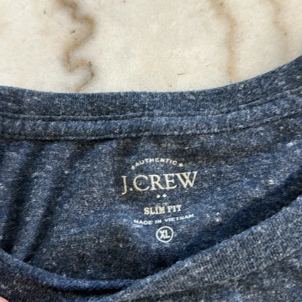 Men’s Orange and Blue Striped Slim Fit Crewneck T-Shirt J.Crew Size XL